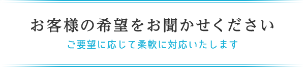 お客様の希望をお聞かせください